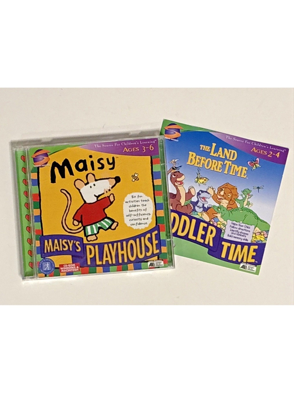 Simon & Schuster Maisy's Playhouse PC CD Rom +Land Before Time Toddler Time Read